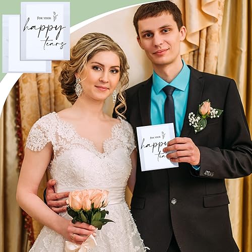 Miniatura 7 de Happy Tears - Paquete de pañuelos de 3 capas para boda, pañuelos de boda para invitados, tamaño de viaje, pañuelos faciales individuales para boda,