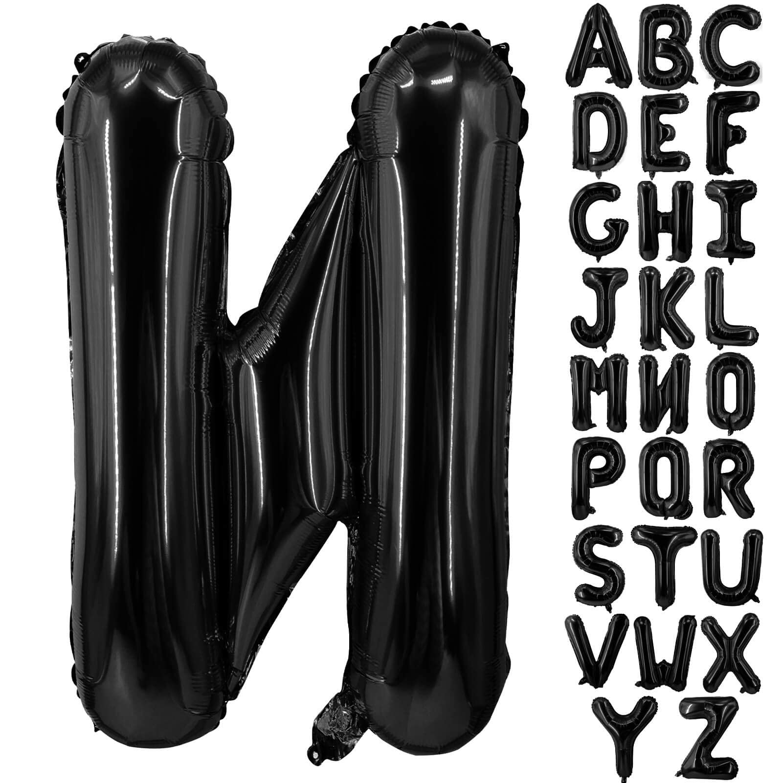 Lovoir 40 Inch Large Black Letter N Balloons Big Size Jumbo Mylar Foil Helium Balloon for Birthday Party Celebration Decorations Alphabet Black N