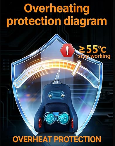 Miniatura 5 de Shiatsu Masajeador de cuello y espalda con calor, cojín de masaje de tejido profundo para aliviar el dolor, amasado de 20 nodos, vibración y