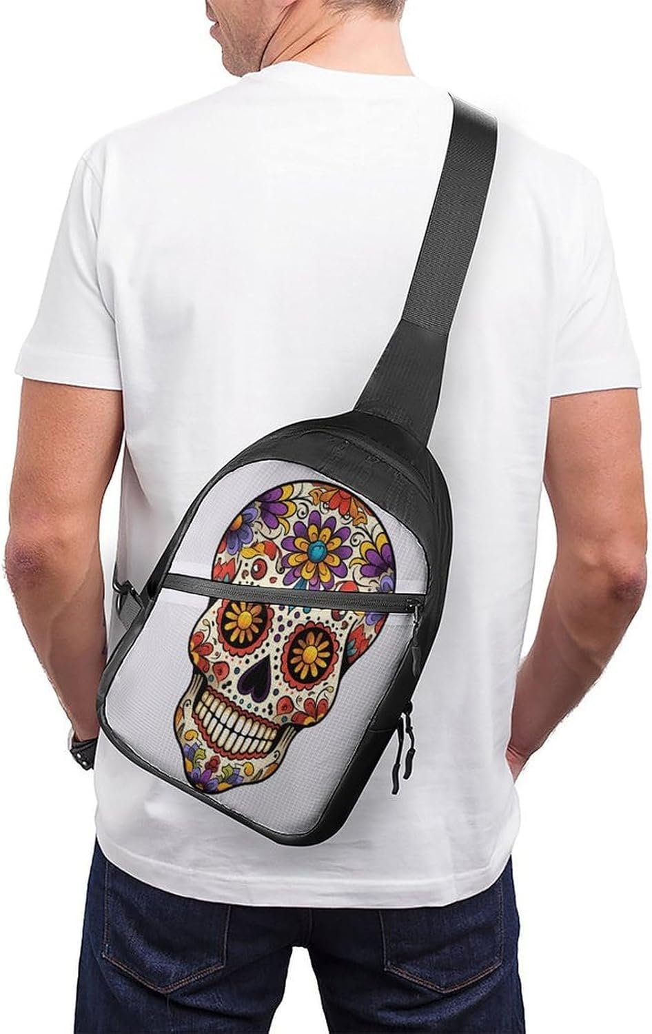 Beautiful Skull Crossbody Backpack Sling Bag