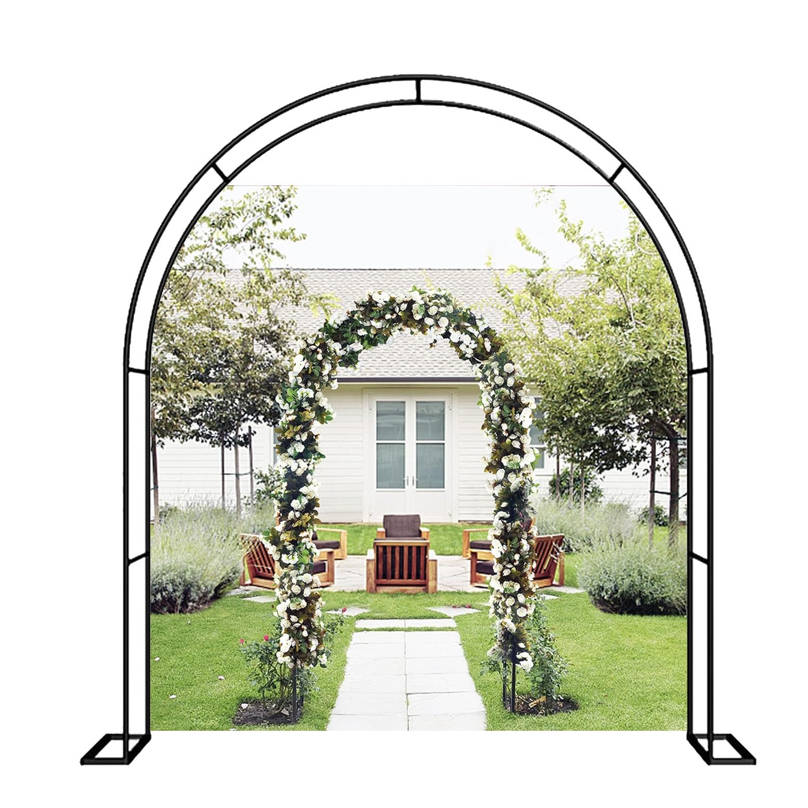 Arche de jardin en acier robuste arche de support pour plantes grimpantes de 120 à 350 cm