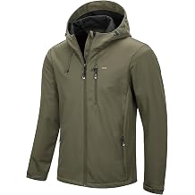 Men's Softshell Jacket with Hood Waterproof Windbreaker Lightweight Rain Shell Jacket for Outdoor Hiking Travel