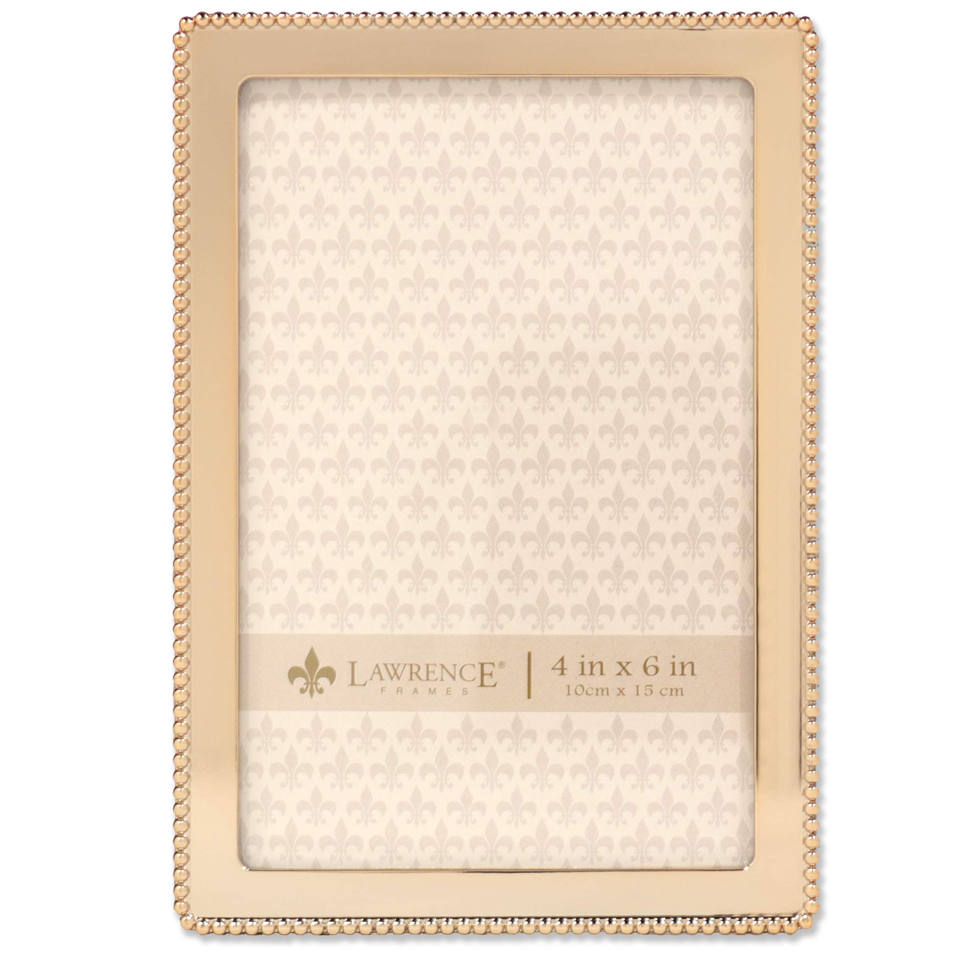 Lawrence Frames 714046 4x6 Gold Metal Classic Bead Picture Frame