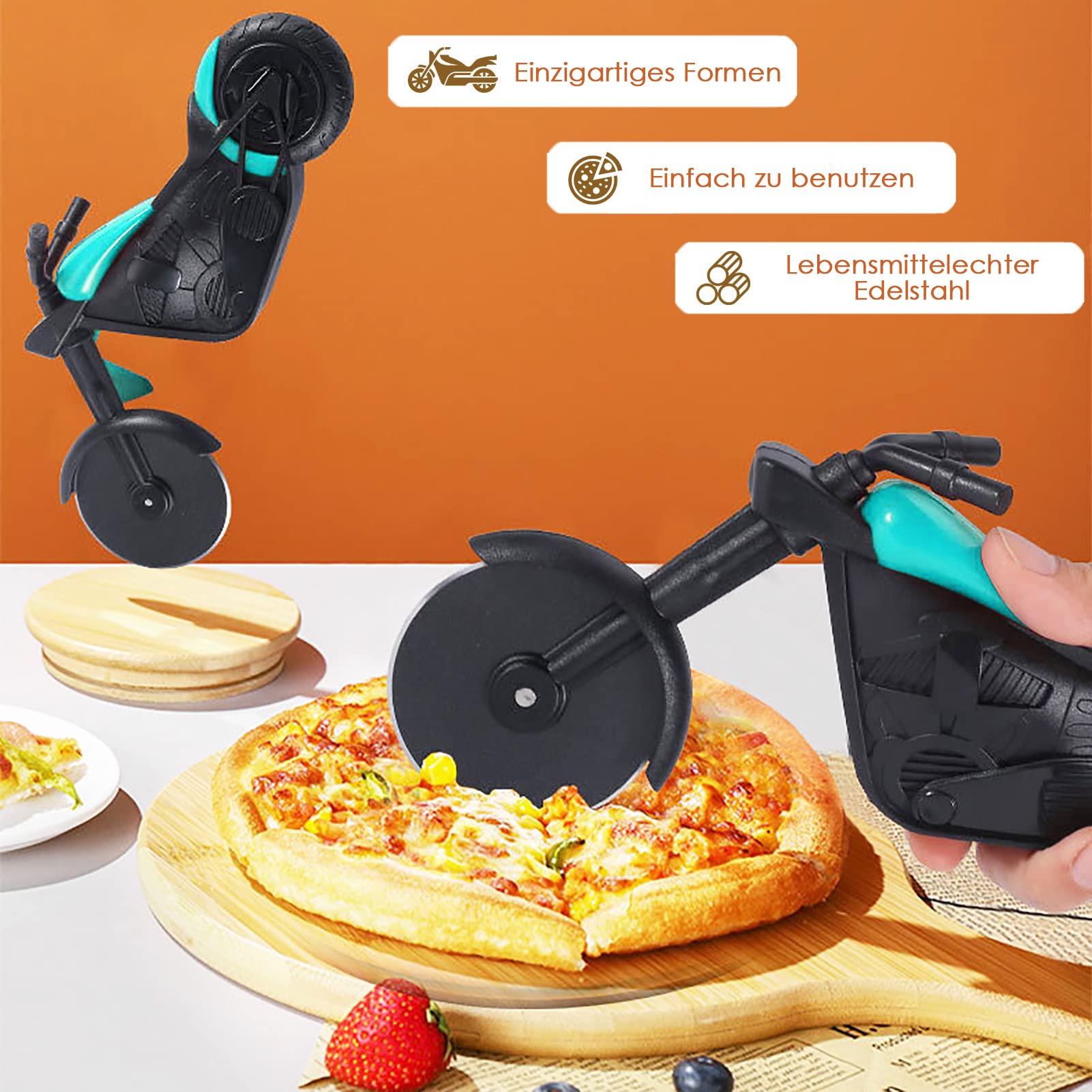 Tagliapizza Ruota Moto, Taglierina per Pizza a Forma Di Moto in