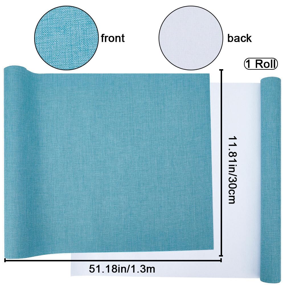 CRASPIRE 51 x 11.8inch Linen Book Cloth for Book Binding Fabric Surface Paper Backed Bookcover Books Album Scrapbooking Archival DIY Covering Protector Bookcloth Bookbinding Supplies Cadet Blue - Image 2