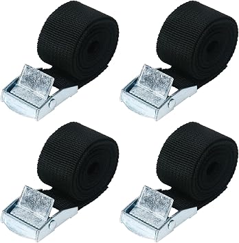 Tie Down Straps, 2M Heavy Duty Tensioning Belts, 4 Pack Adjustable Cargo Straps Ratchet Straps, Strap with Buckle, Lashing Straps Suitable for Motorcycle, Bike, Cargo, Trucks, Trailer, Luggage