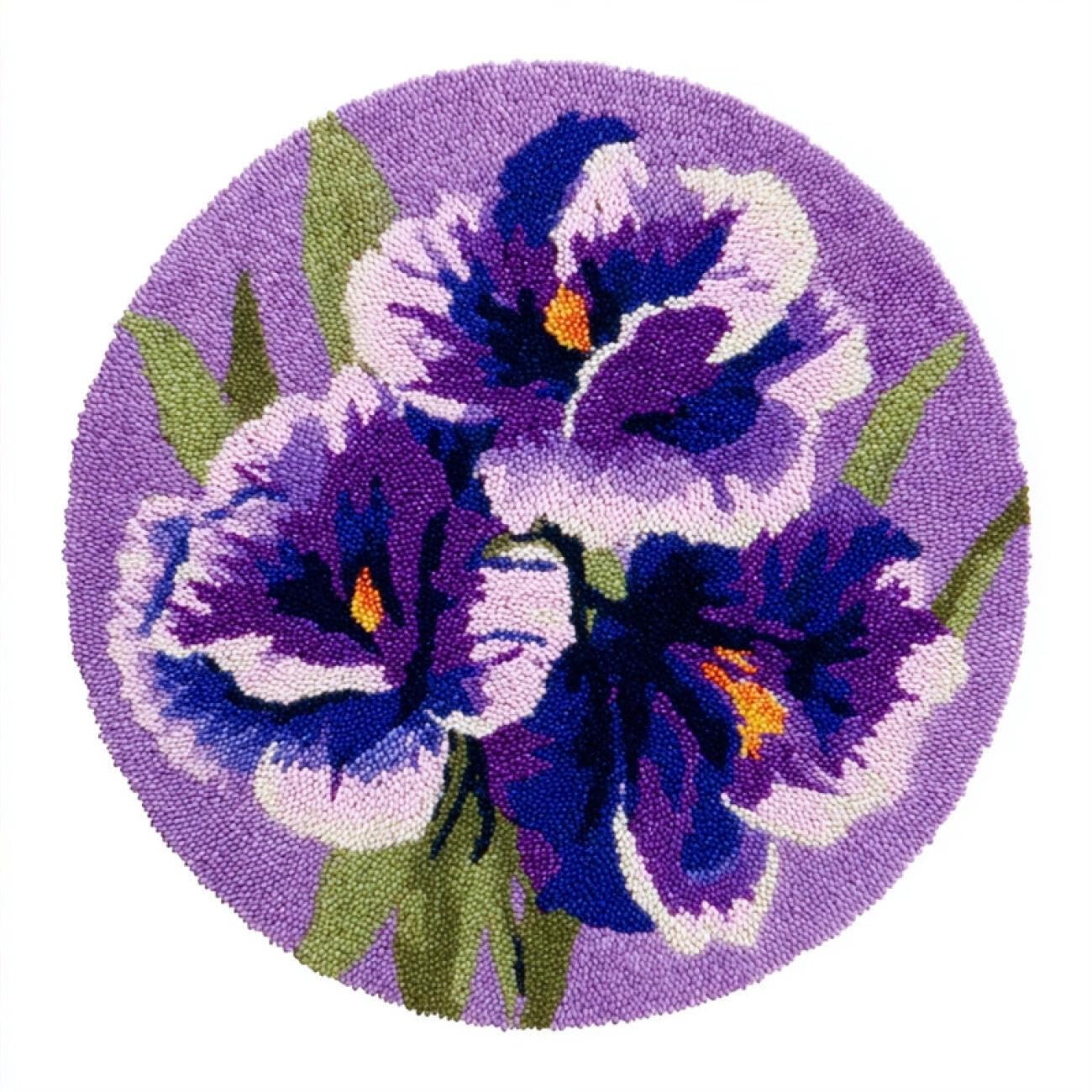 Kitquiver Tapestry Kits for Adults Purple Flowers 60x60cm
