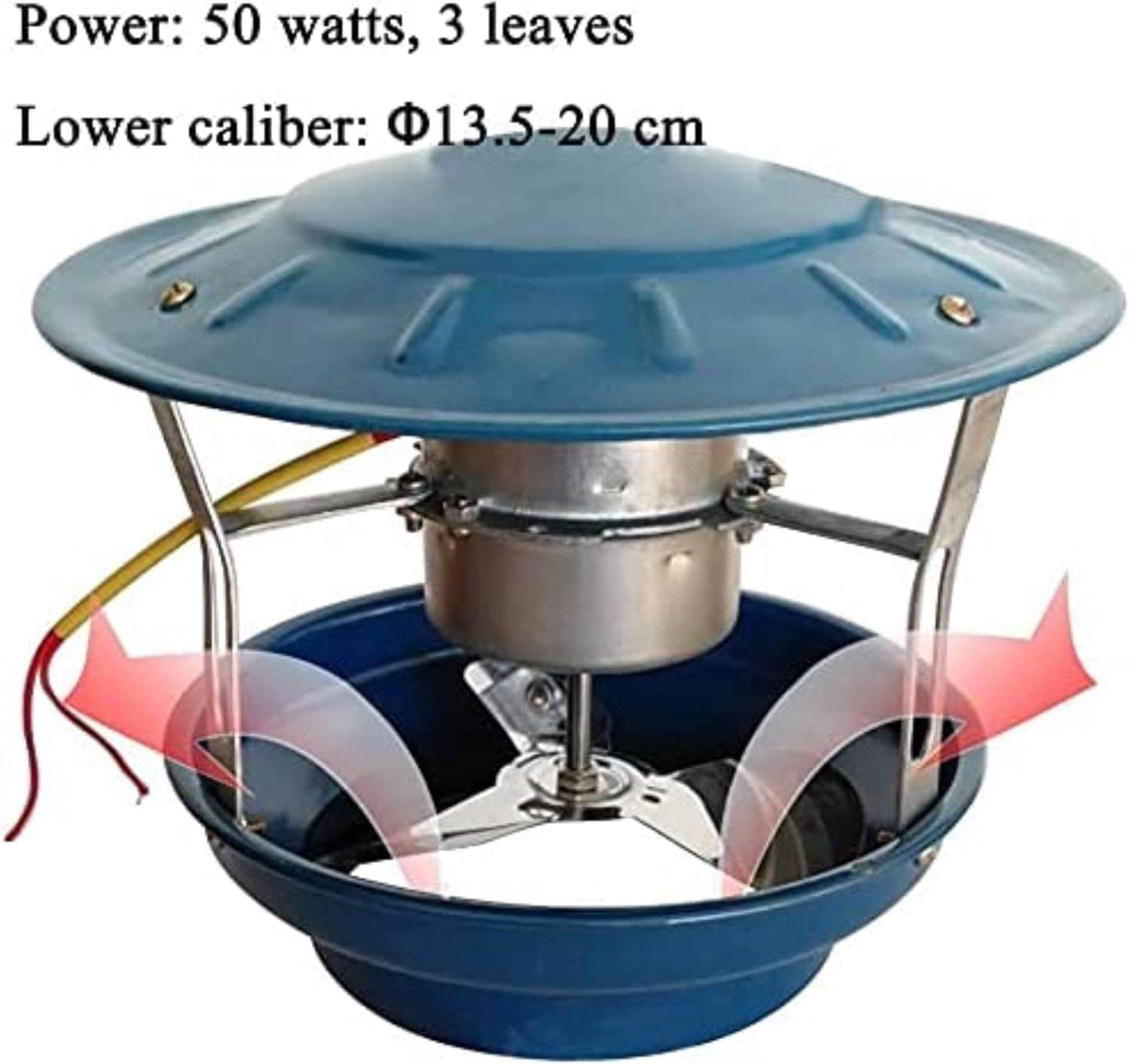 50W 3 Leaves Household Induced Draft Fan Chimney Exhaust Fan Stove Smoke ​Extractor Dust ​Induced Draft Fan Exhaust Smoke Machine