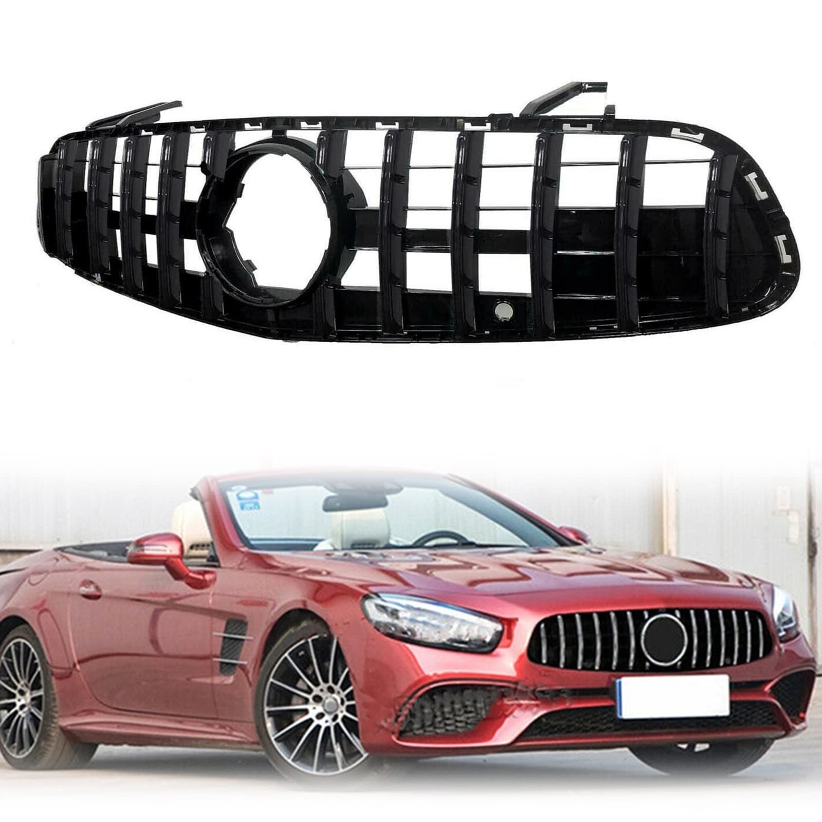 Calandre avant Benz R231 SL remplacer grille cassée look noir GT - 8