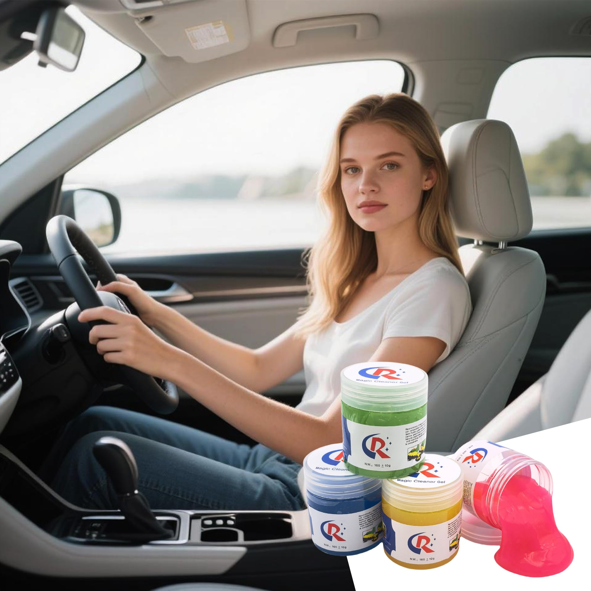 12er-Pack Auto-Reinigungsgele, Auto-Innenreiniger, Kittschleim, Auto-Detailing-Werkzeuge, universelles Staubentfernungs-Reinigungsset für Autozubehör, Lüftungsschlitze, 3C, Büro, vier Duft