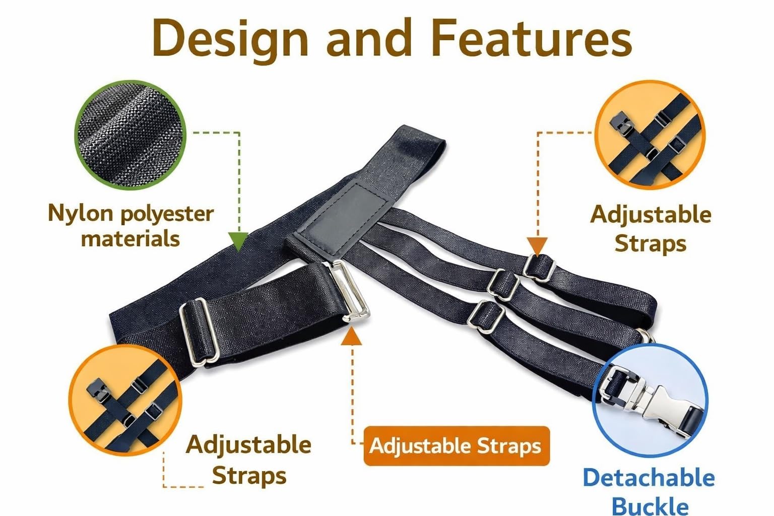 MINNESOTA Shirt Stays for Men Belt Upgrade Adjustable Elastic Garter Military Shirts Holder with Non-slip Locking Clamps, Men Shirt Suspenders, Shirts Tucker Belt (Free Size, Black, 1 Pair) 4