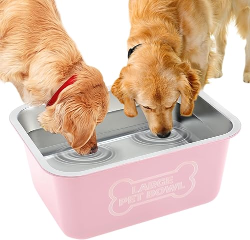 Miniatura 10 de BWOGUE Tazón de agua extragrande de 4 galones para perros grandes, cuenco de acero inoxidable para exteriores, cuencos de agua y alimentos para 1