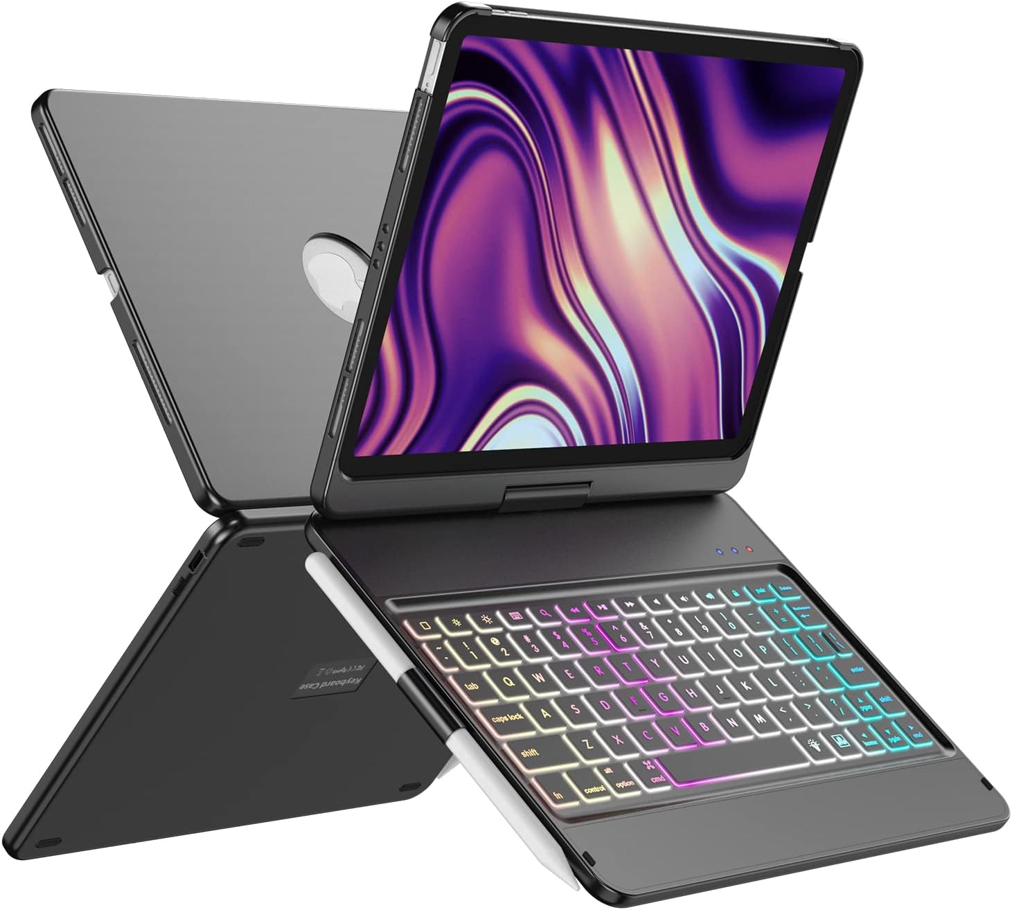 Keyboard Case for iPad Pro 11 inch 3rd Generation 2021–360° Rotatable Touchpad Black