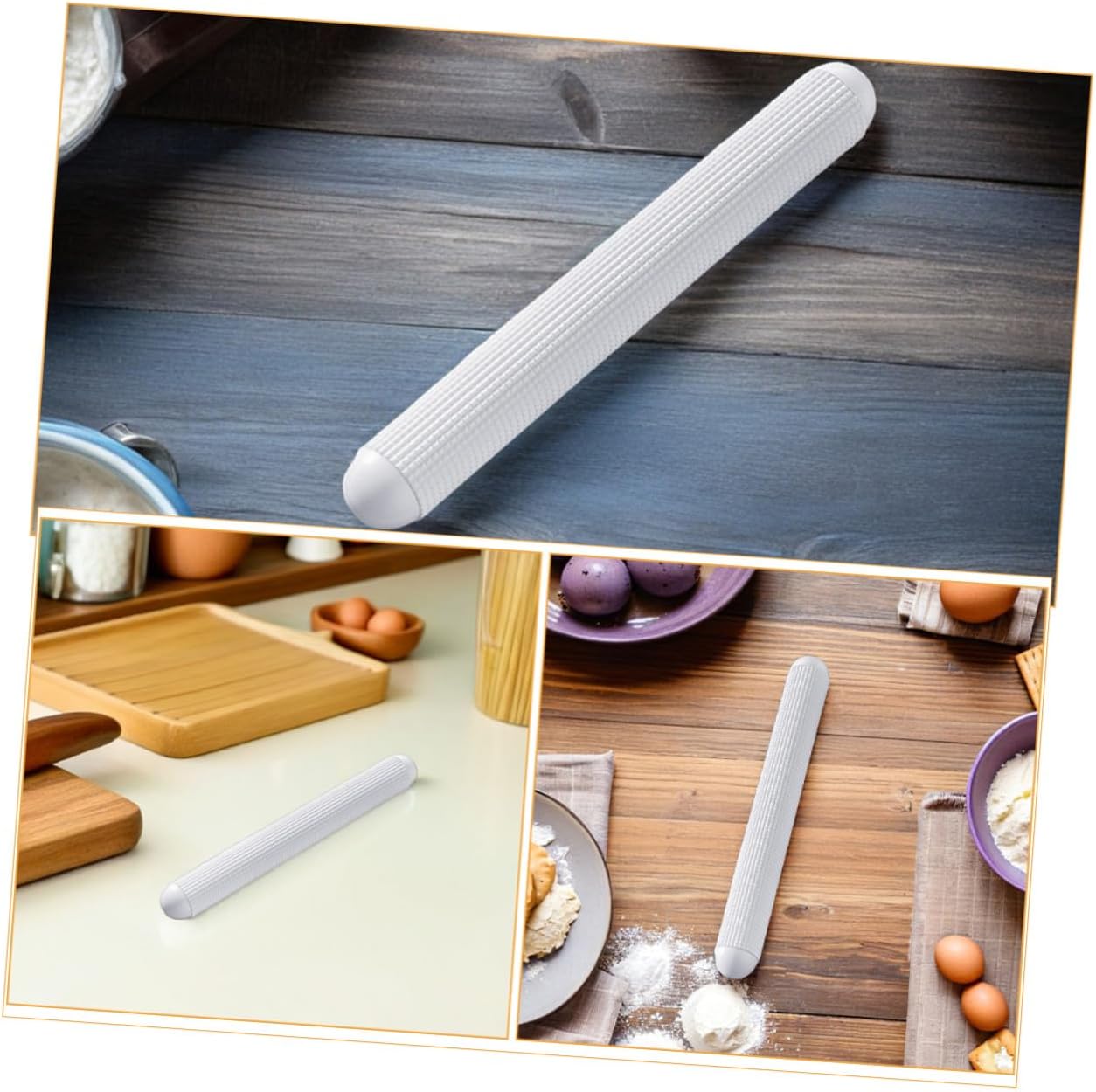 6pcs Nonstick Plastic Fondant Rolling Pins for Pastry Dough, Compact Exhaust Rolling Pin Set for Bread, Pizza, Pasta, and Ravioli Baking Tools