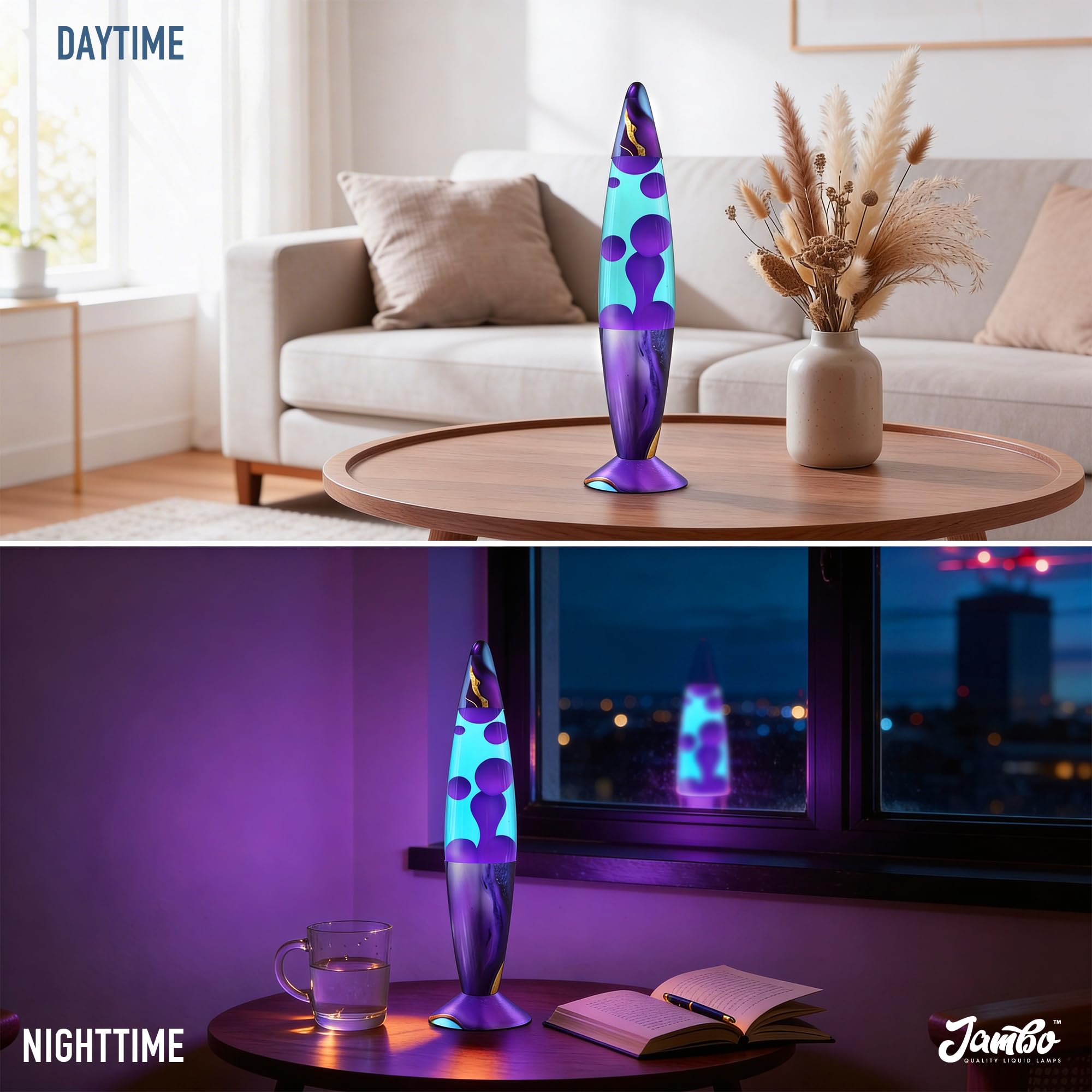 JAMBO Lámpara de movimiento mejorada, lámpara de mármol índigo, lámpara líquida relajante, luz de estado de ánimo, decoración del hogar, lámpara para sala de estar, oficina, dormitorio, cocina, luz