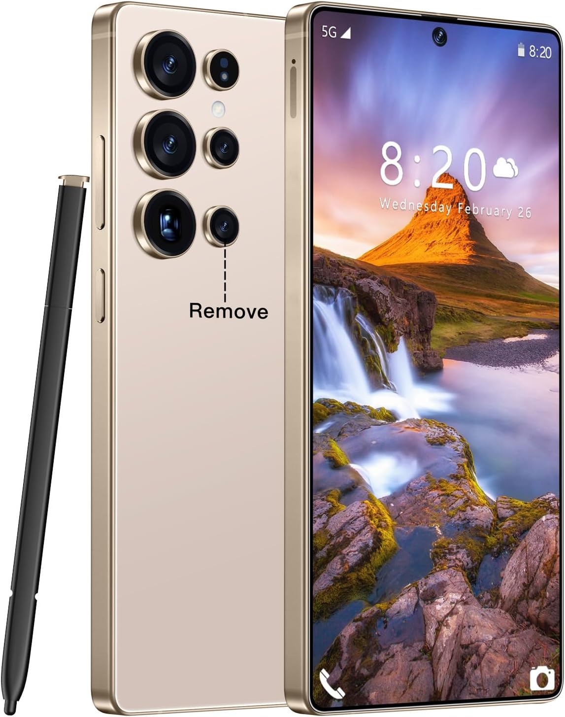 Fadnou S25 Ultra Unlocked Cell Phone, Built in Pen, Smartphone Battery 7000mAh, 6.99" HD Screen Unlocked Phones, 16+512GB 5G The Phone Android 14, Face ID/Fingerprint Lock/GPS (White)