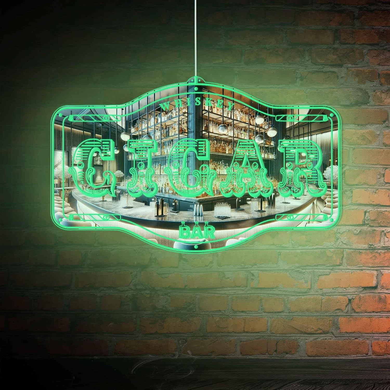 ADVPRO Cigar Bar Whiskey Store RGB Glam Plus LED Sign - Elegant Mirror Backing - Smart 3D Shop Decoration - Multicolor Signage st06s43-fnd-j0010-d
