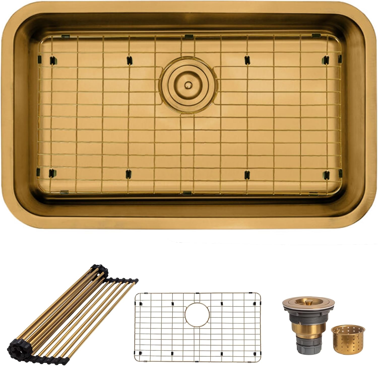 Strictly Sinks 29 inch Undermount Single Bowl Ideal Gold Kitchen Sink