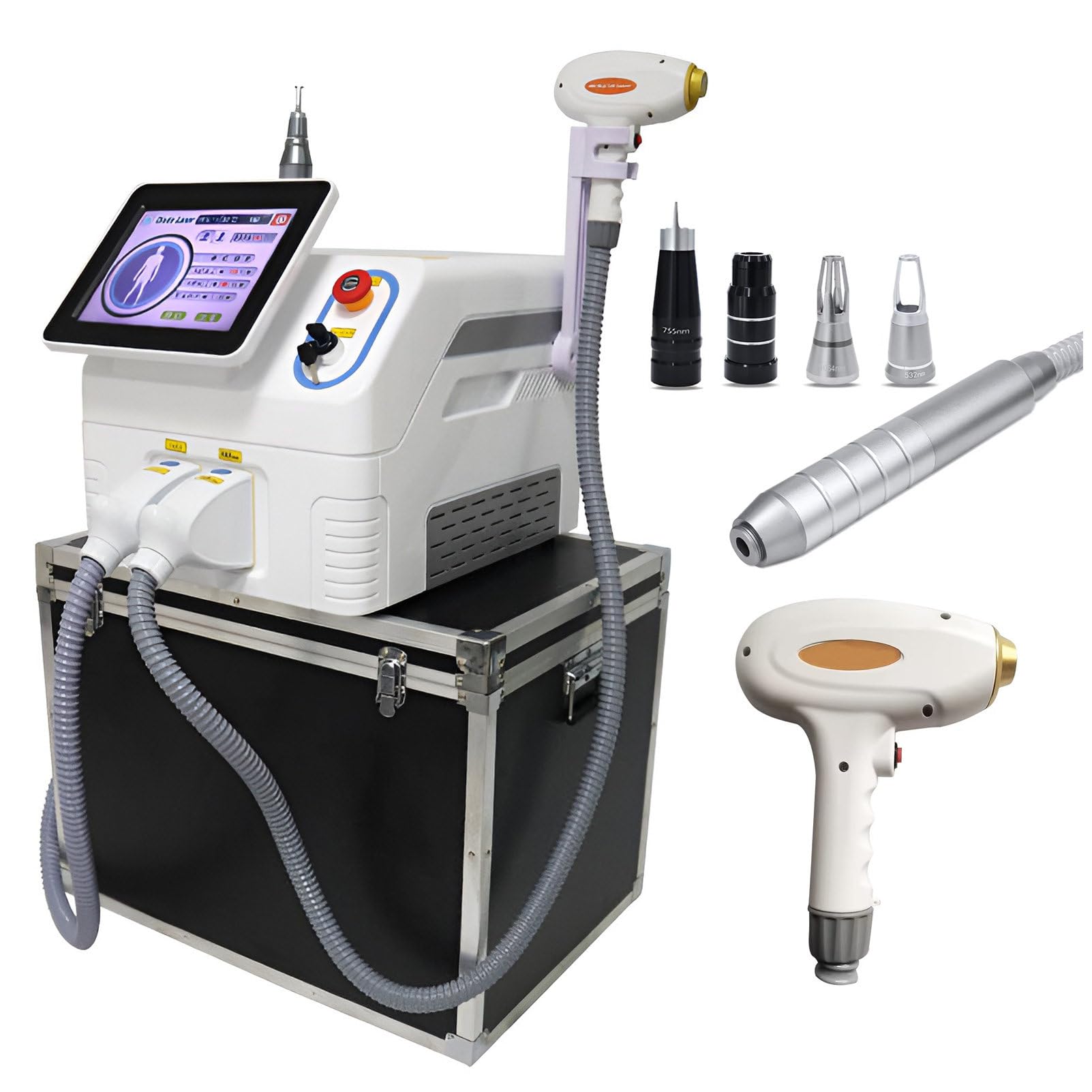 2 Maniglia 808Nm Ghiaccio Titanio Laser Depilazione 500-1000w Diodo Laser Macchina per depilazione ipl per Il Salone della Clinica DualHandles-5Bars