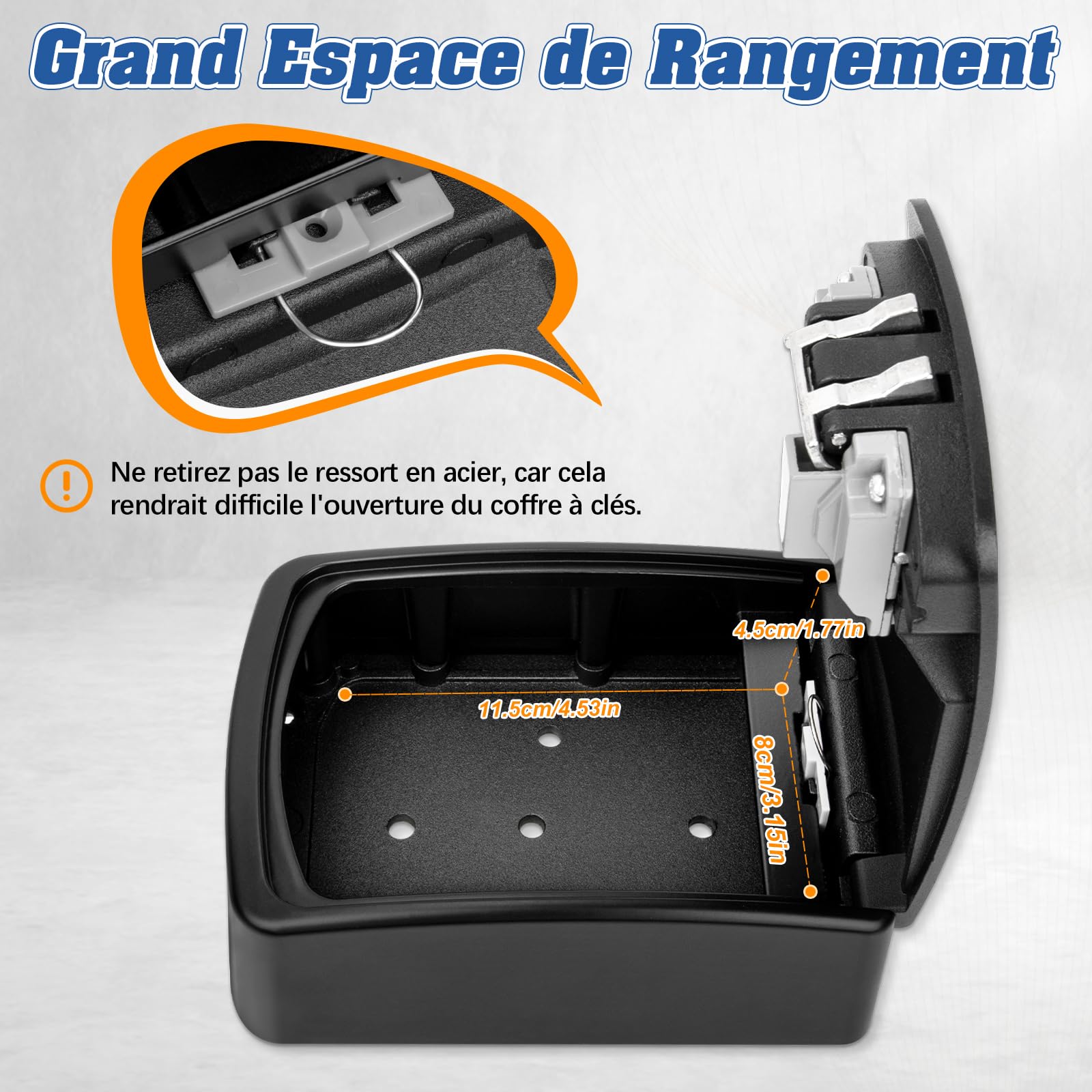 Boite à Clé Sécurisée, Supérieur Grand Clés Boîte, Coffre à Clé avec Code Numérique à 4 Chiffres, Boite a Clef Mural Sécurisé pour Intérieur Extérieur Maison Bureau Garage École Gymnase (Noir)