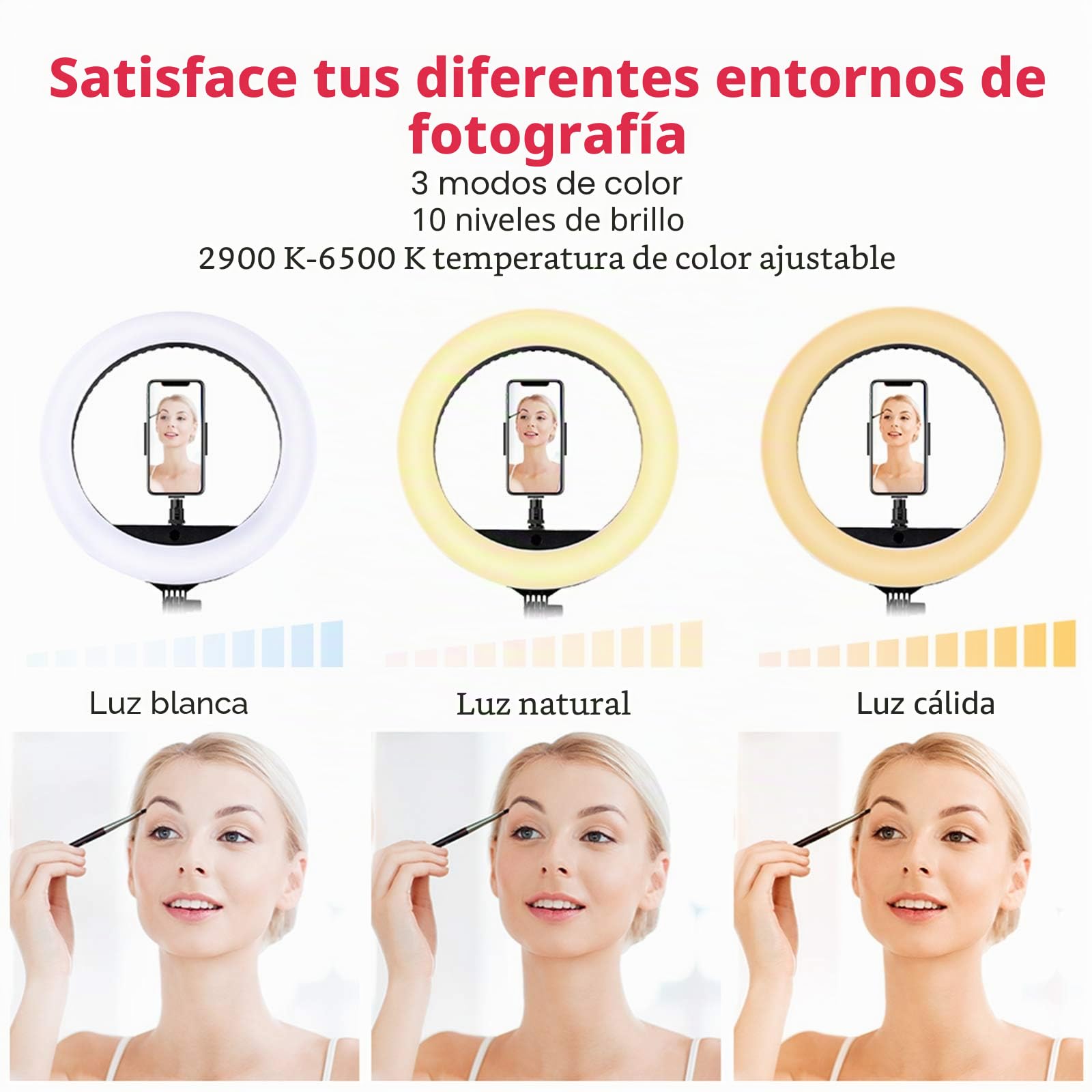 Anillo de Luz con Tripode 18", Ring Light Led con Control Remoto Bluetooth para Móvil Selfie Maquillaje Fotografia Youtube Tik Tok Live