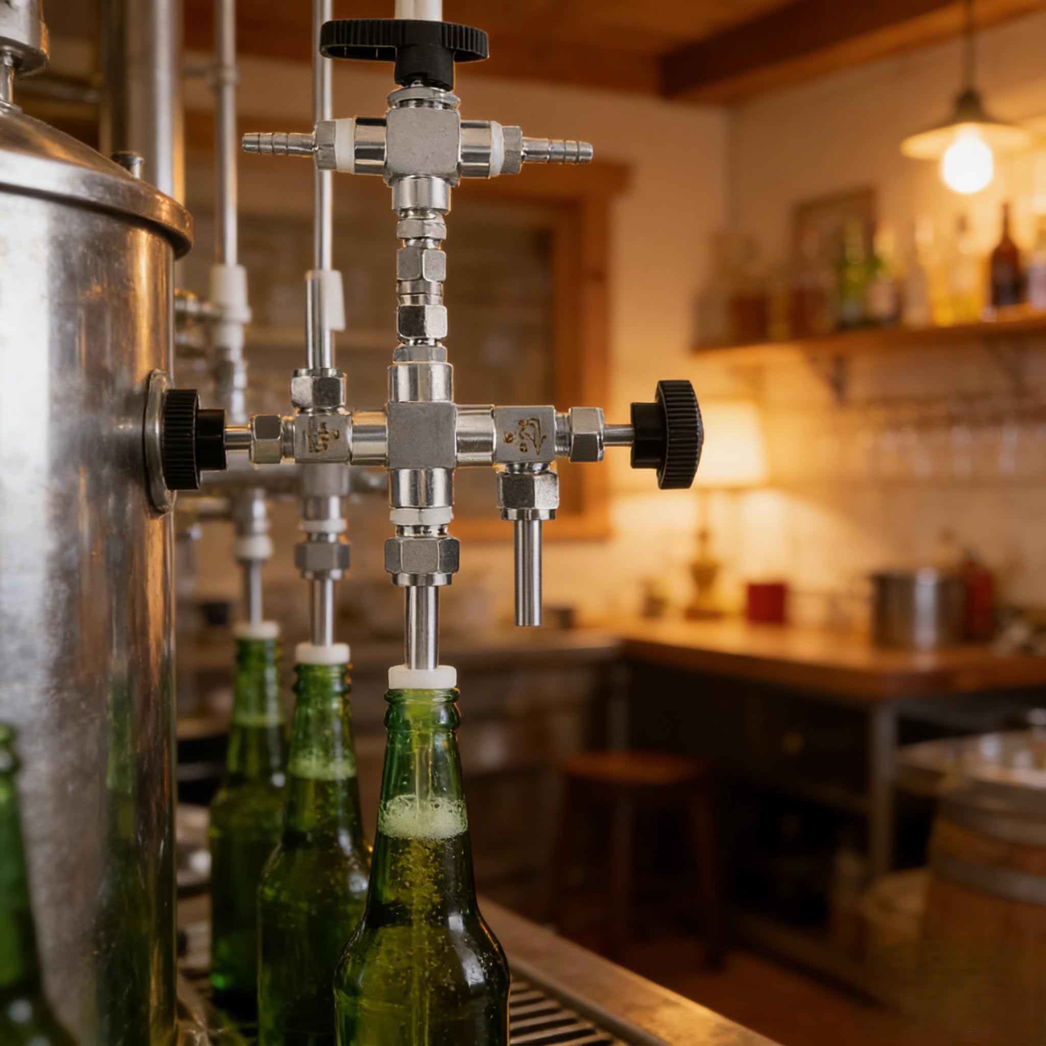 Llenadora de Botellas de Cerveza, 40 cm llenadora de Contrapresión CO2 de Acero Inoxidable 304, Kit de Elaboración de Cerveza Casera con Regulación de Presión, para Bar, Casera Embotellado de Vino