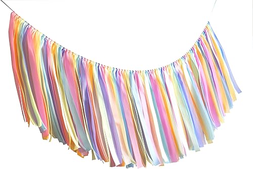 Miniatura 4 de Kingsnow Guirnalda de cinta de cumpleaños para silla de bebé, falda tutú de 40 pulgadas para decoración de fiesta de helado, baby shower, accesorios