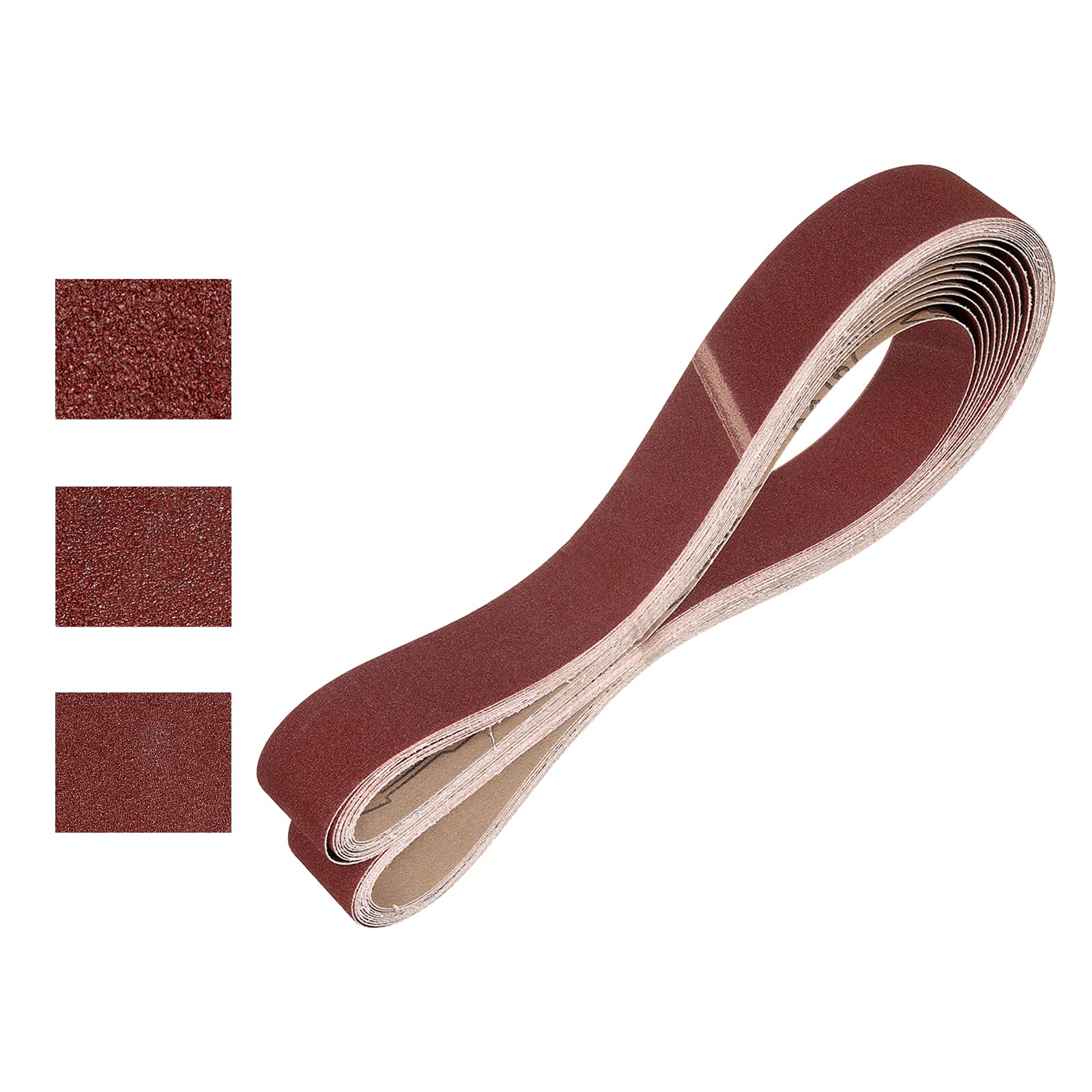 sourcing map 50mm x 1829mm Sanding Belts, 10 Pcs 36/60/120 Grits Aluminum Oxide Belt Sander Abrasive File Belt for Woodworking, Metal Polishing, Knife Sharpener