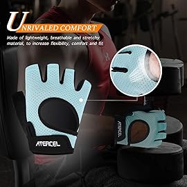 ATERCEL Weight Lifting Gloves Full Palm Protection, Workout Gloves for Gym, Cycling, Exercise, Breathable, Super Lightweight for Men and Women(Aqua, XL)