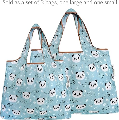 Miniatura 3 de allydrew Bolsas de comestibles reutilizables de nailon plegables grandes y pequeñas, juego de 2