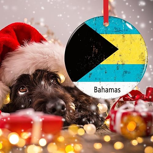 Vista 144 de Chipre - Adornos colgantes para árbol de Navidad, bandera nacional de Chipre, adornos de cerámica para decoraciones de Navidad, regalo de viajero