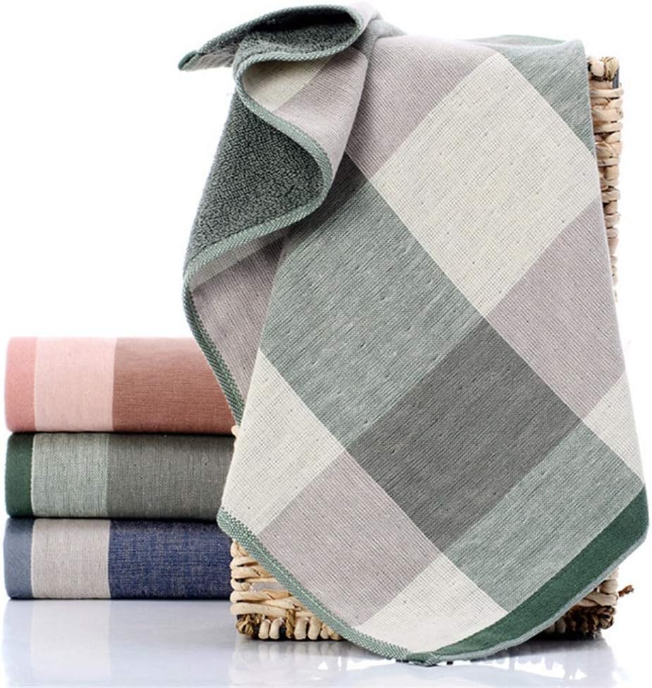 100% Cotton Soft Absorbent Adult Household Towel Travel Gym Sport Camping Swimming Pool Quick Dry Thicken Lattice Face Towels (Color : A) (B)