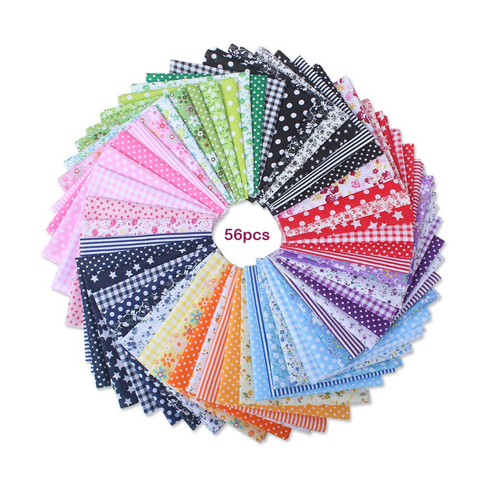 8 Pezzi Di Tessuto Cotone Per Patchwork - Stile Vintage Asiatico Con Stampa Dorata - 46x56 Cm
