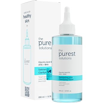 The Purest Solutions Porenverfeinernder Blauer Toner mit Glykols&auml;ure-200 ml | Glykols&auml;ure-Toner reinigt die Haut, reduziert d