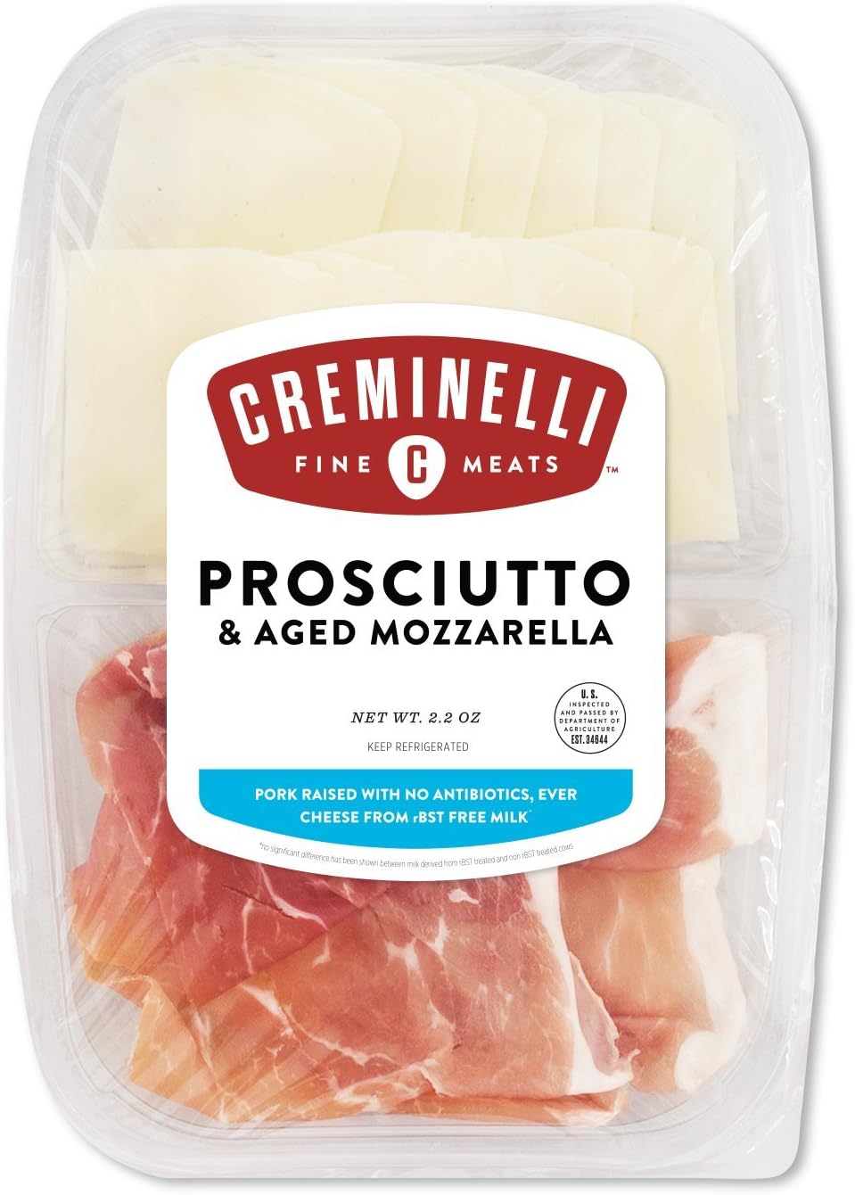 Sliced Prosciutto with Mozzarella Cheese, 2.2 Ounce