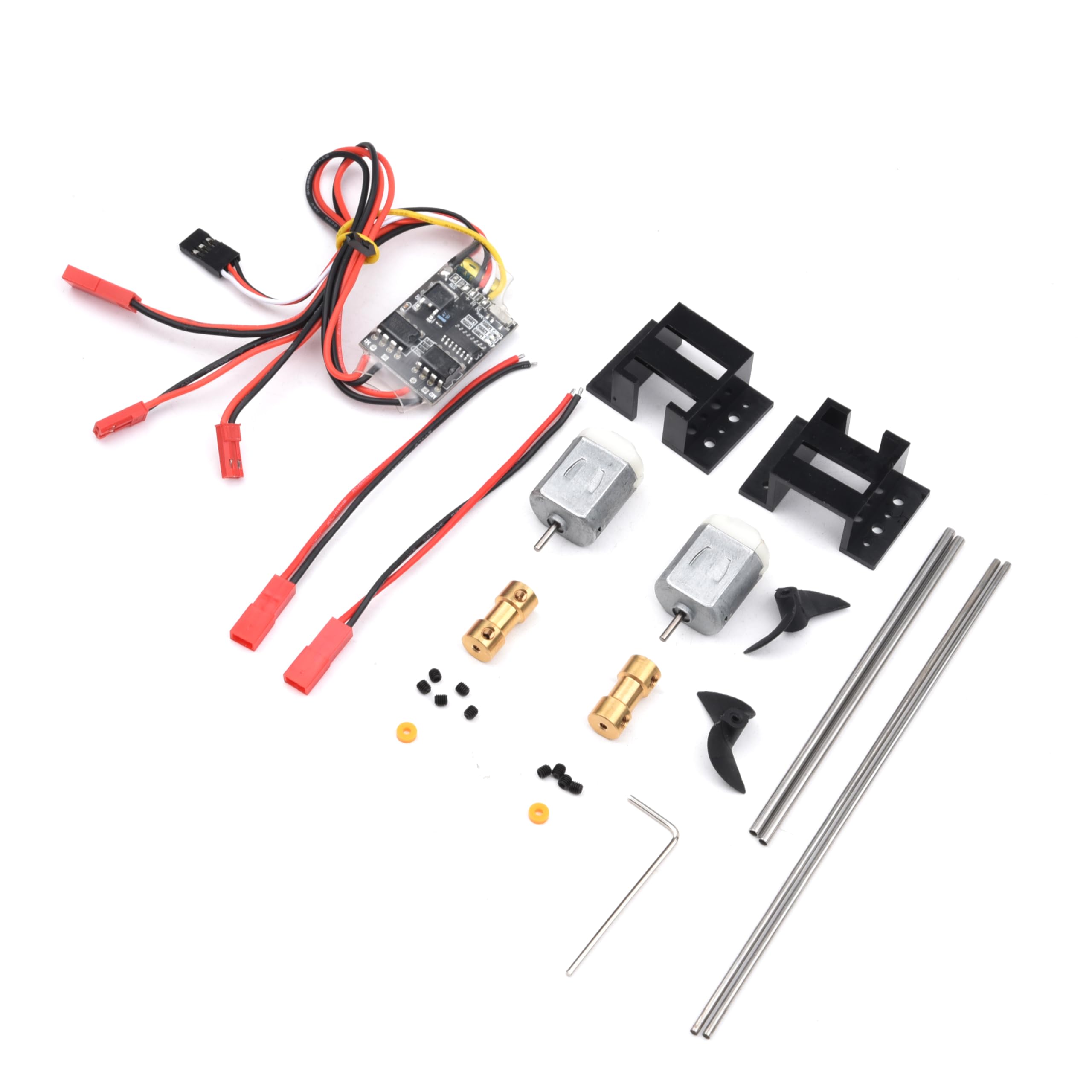Zestaw napędowy silnika łodzi RC 130 Silnik + siedzisko + złącze miedziane + 15 śrub + śmigła + zestaw regulatora szczotkowego 5Ax2 do samodzielnego montażu(130 Motor and 5A ESC)