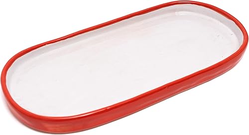 Miniatura 7 de Enchanted Talavera Maceta ovalada de cerámica para suculentas, caja de ventana hecha a mano con plato de goteo (grande, 15 x 7 x 5.5 pulgadas,