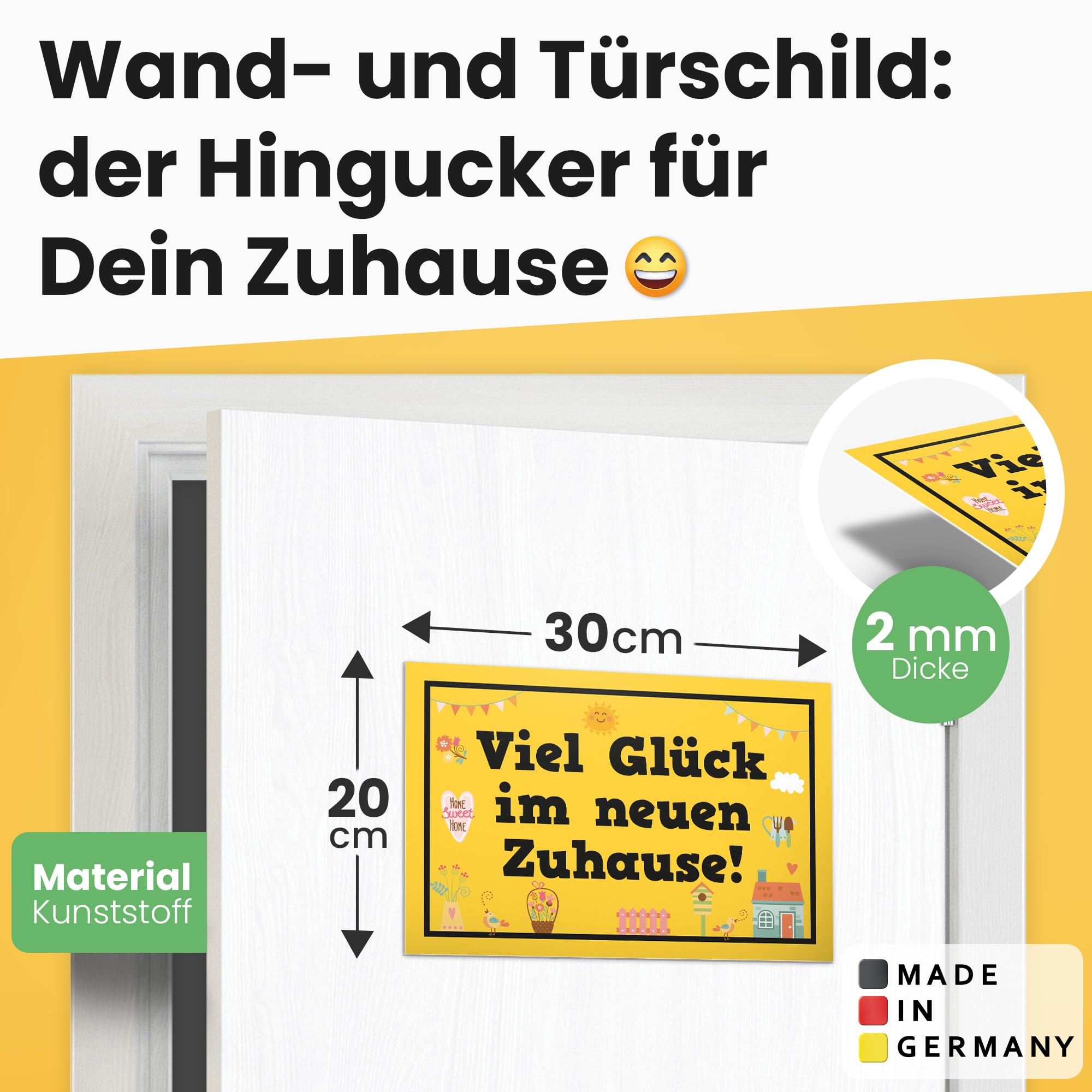DankeDir! Viel Glück im neuen Zuhause, Plastic Sign 30 x 20 cm - Image 2