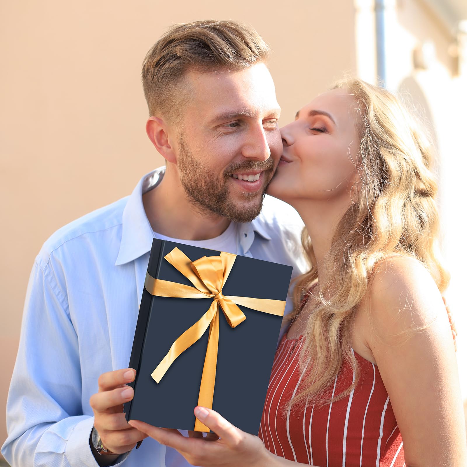 CHARMGIFTBOX Niebieskie pudełka prezentowe z pokrywkami, opakowanie 5 sztuk, 30 x 10 x 10 cm, składane pudełka prezentowe z zapięciem magnetycznym na prezent, pudełko na prezent dla druhny