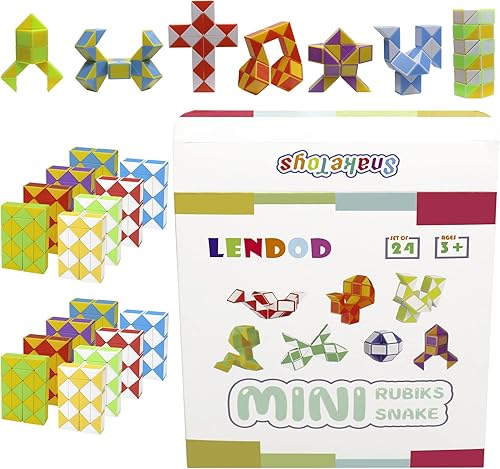 Vista 7 de Paquete de 24 cubos de 24 bloques de mini cubo de serpiente, cubos de rompecabezas mágicos de velocidad para niños, rellenos de bolsas de fiesta