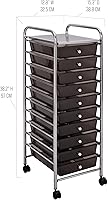 Vista 3 de Seville Classics Carrito Organizador con Ruedas, para Hogar, Oficina, Escuela, Aula, Álbum de Recortes, Pasatiempo, Artesanía, 10 Cajones, Negro