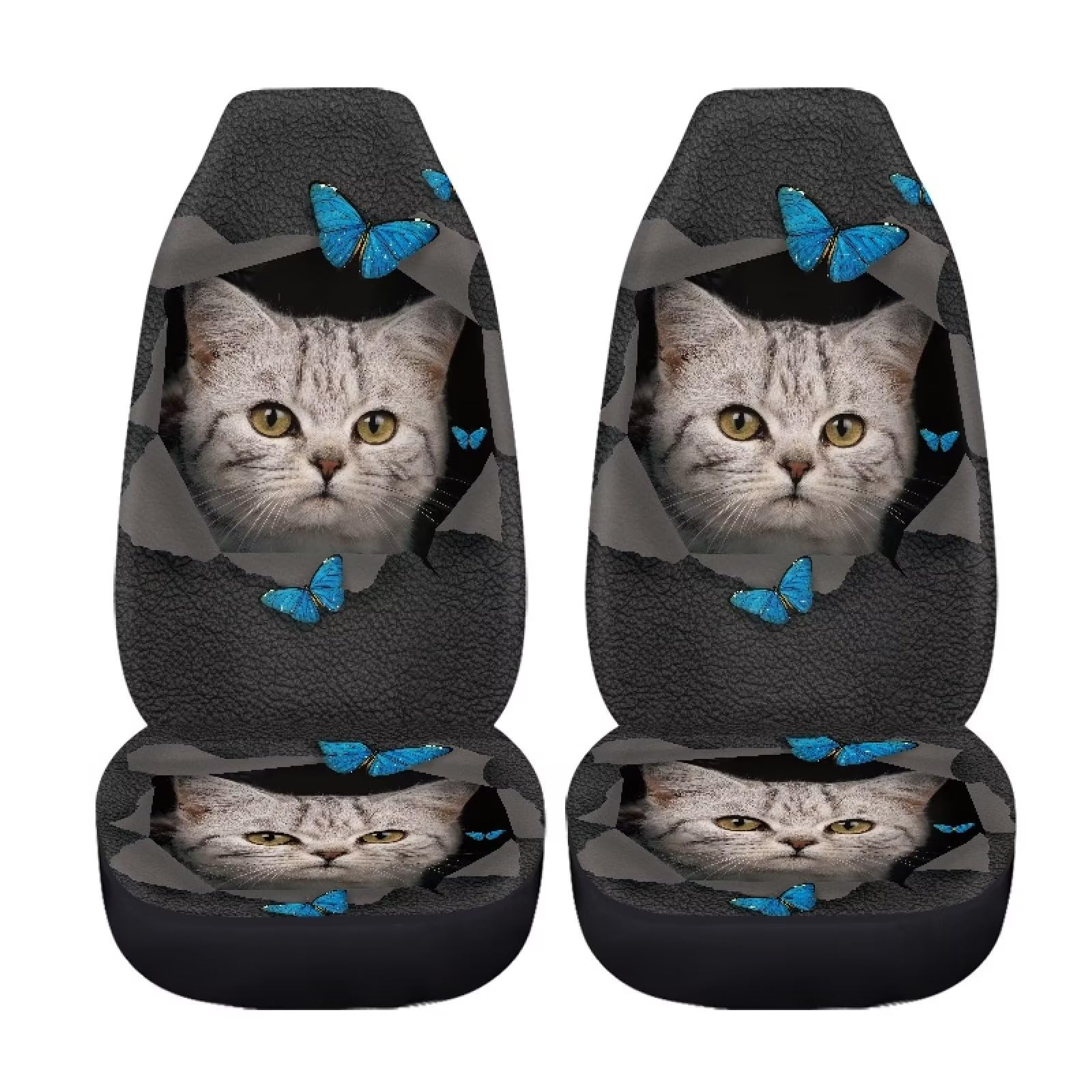 ZIATUBLES Butterfly Bubble Print 4-Pack Car Seat Covers - Universal Fit, Dustproof & Pet Protection - View #12