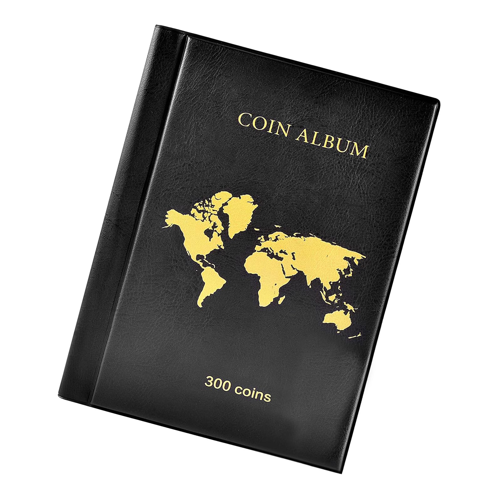 Jebyltd As The Pic Shown 300 Capacity Coin Collection Album Leather Pvc Construction Display Organizers For Currency Pennies Quarters Storage