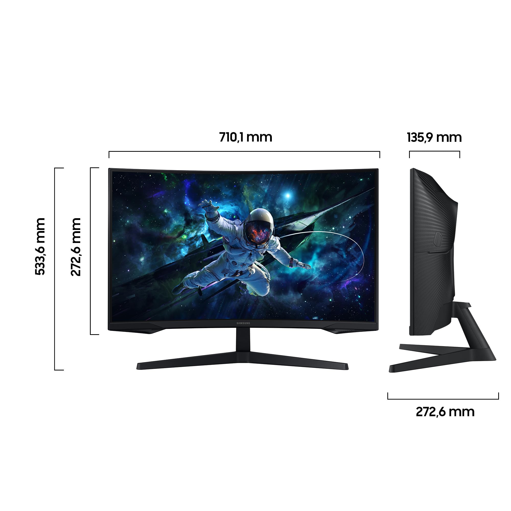 Samsung Odyssey G55C Curved Gaming Monitor 32 Zoll VA-Panel 2560x1440 165Hz 1ms HDR10 AMD FreeSync