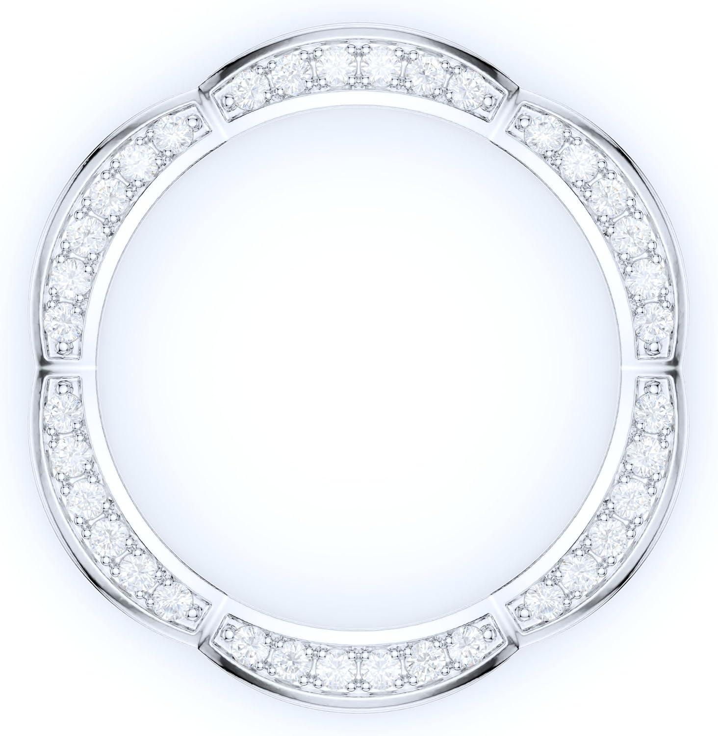 THELANDA Sterling Silver 4mm Special Two Sides Setting Infinity Waves Patterned Simulated Round Diamond Genuine Moissanite Full Eternity Band Wedding Ring - Image 7