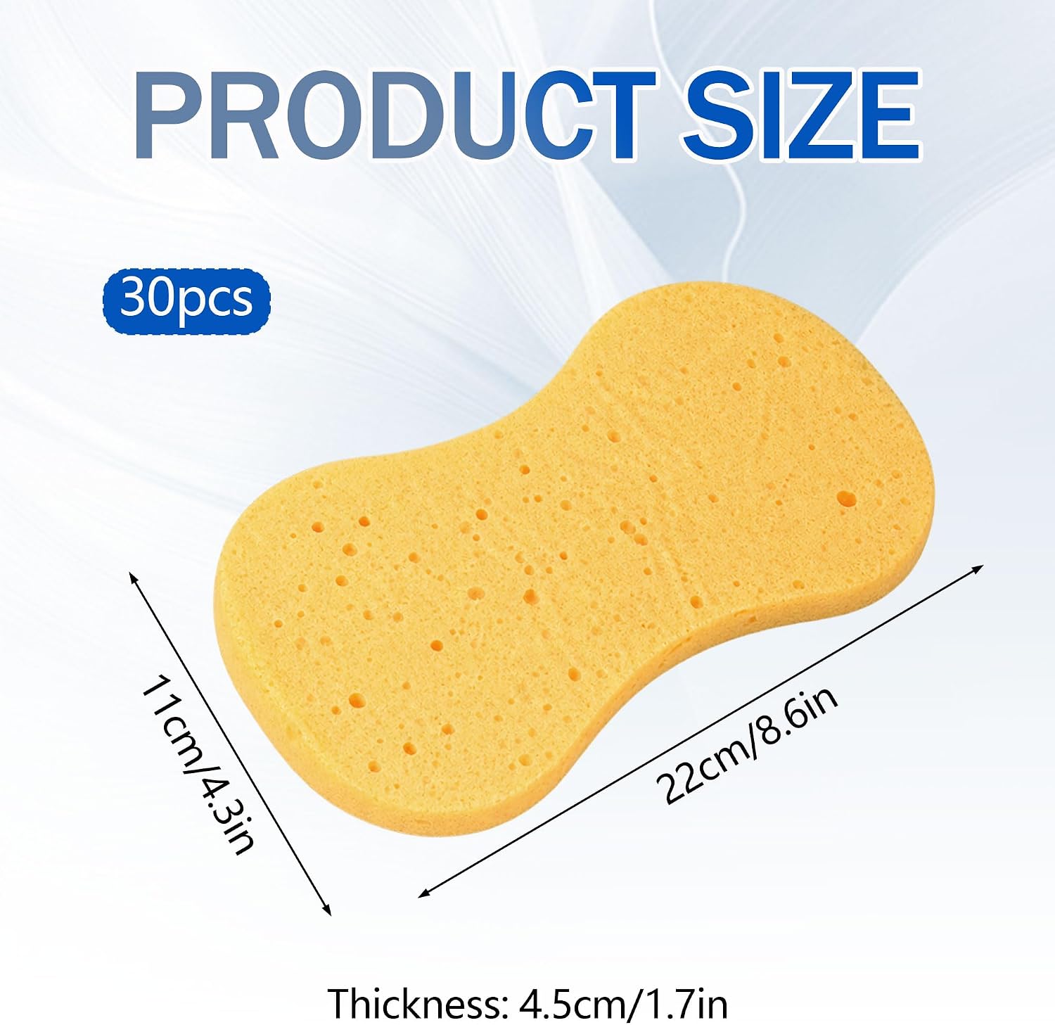 30 Pcs Car Wash Sponges Bulk, High Density Big Sponge, 8 Shaped, Orange