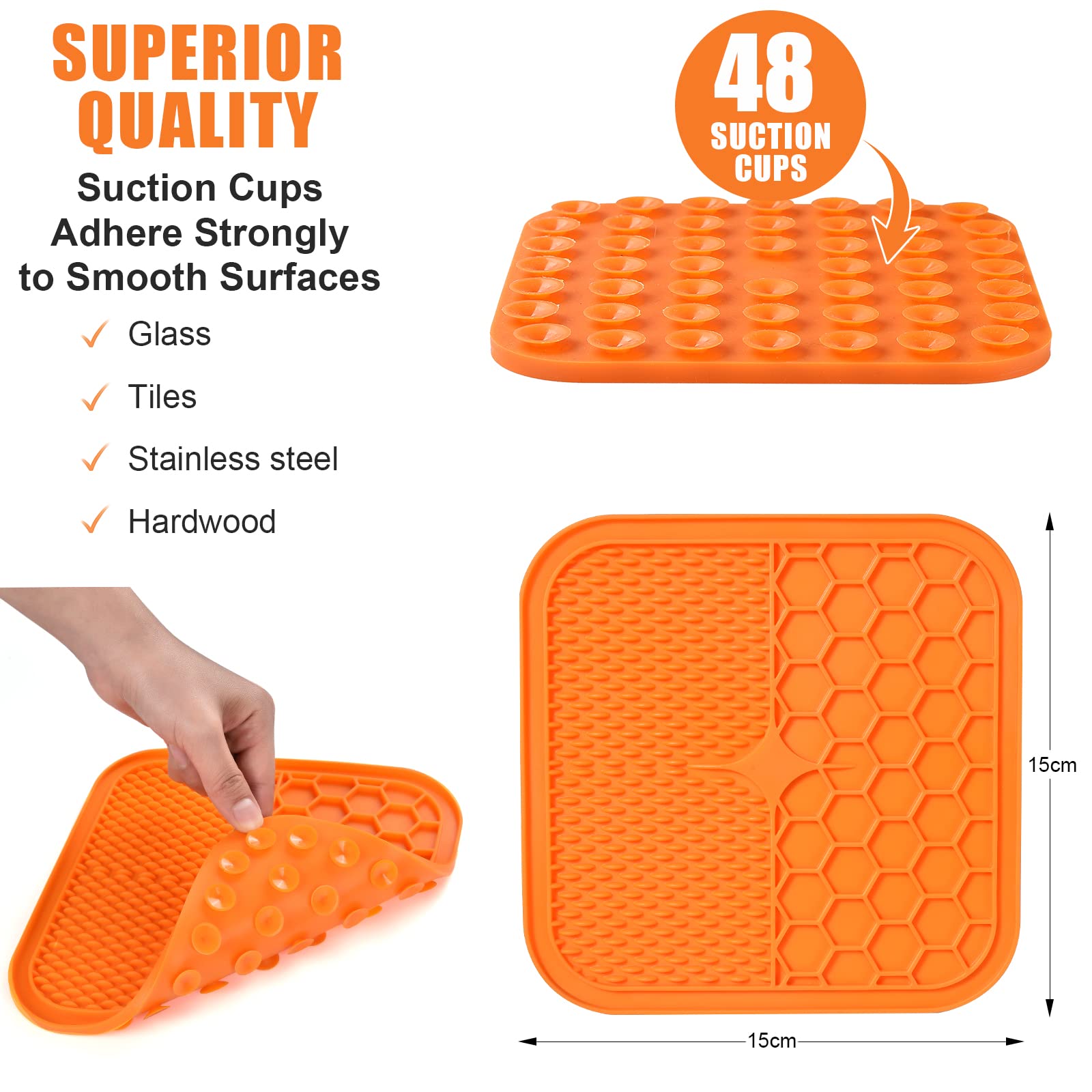 AiQInu Lick Mat per Cani con Ventosa,2 Pezzi Tappetino per Leccare Cane senza BPA Alimentatore Lento con 1 Spatola in Silicone,Ventose Extra forti per il Bagno,Toelettatura,Addestramento e Curarlo