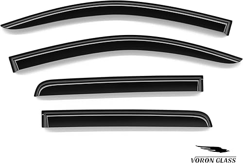 Miniatura 9 de Voron Glass Protectores de lluvia extra duraderos con cinta adhesiva para GMC Canyon 2015-2022 Crew Cab, deflectores de ventana, viseras de ventana