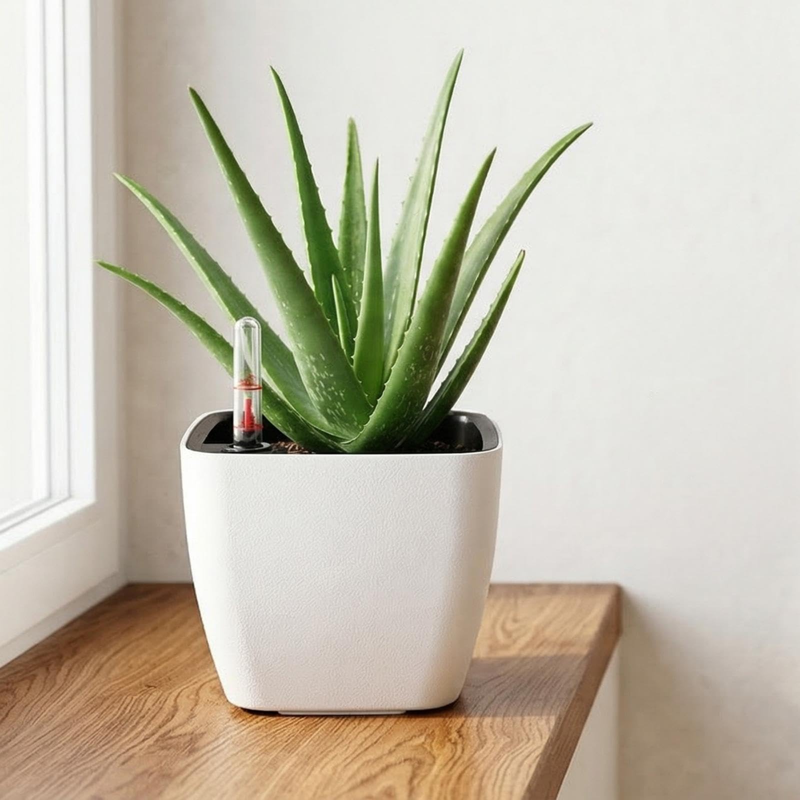yarlung Confezione da 6 fioriere autoirriganti con indicatore del livello dell'acqua, 12,7 cm, in plastica, per piante da interno, erbe, aloe, giardinaggio all'aperto