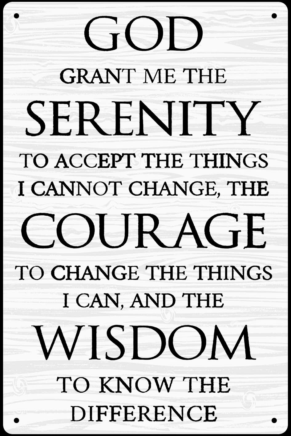 peiyeety god Grant me The Serenity tin Sign Vintage Metal Signs Christian Wall Art Serenity Prayer Sign 8x12 Inches